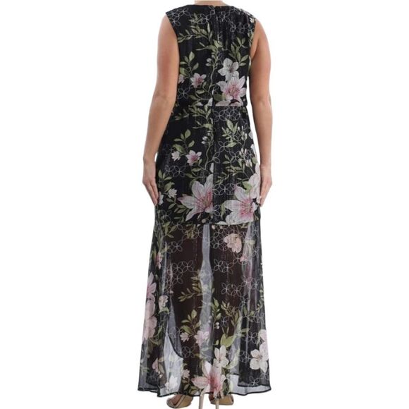 Guess V-neck Sleeveless Floral Chiffon Maxi Size Medium - Picture 2 of 9